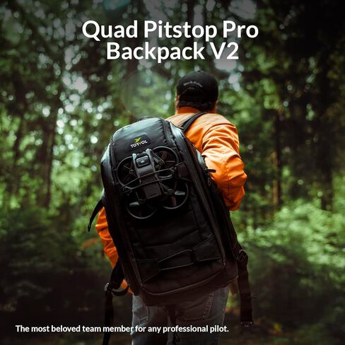 TORVOL - حقيبة ظهر رباعية PITSTOP Pro V2 - حقيبة ظهر بدون طيار FPV لـ 4 Quads + Gear، متوافقة مع DJI Mini 3، DJI Mini 4 Pro، Avata، Mavic، Goggles، كمبيوتر محمول، أسود وأخضر، مع غطاء للمطر، 30 لتر in Kuwait