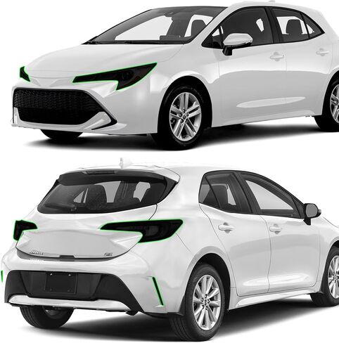 Precut Headlight Tail Light Tint Kit Film Fit for Toyota Corolla 2019 2020 2021 2022 Hatchback Light Overlay Complete with Gloss Dark Smoke Wrap Cover Vinyl Decals Accessories in Kuwait