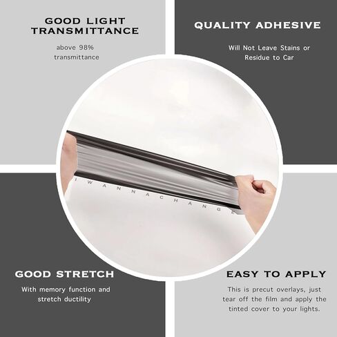 Precut Headlight Tail Light Tint Kit Film Fit for Toyota Corolla 2019 2020 2021 2022 Hatchback Light Overlay Complete with Gloss Dark Smoke Wrap Cover Vinyl Decals Accessories in Kuwait