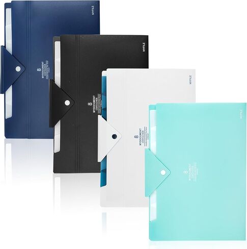 Flower Design Expanding File Folders, 8 Pocket, 4 Pack, A4 Letter Size, Poly Material, 12.8 x 9.3 in in Kuwait