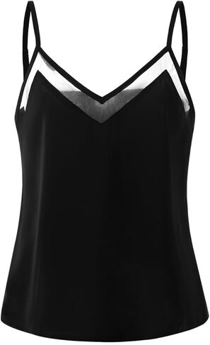 Women's Summer Mesh V Neck Camisole Top Dressy Casual Spaghetti Strap Going Out Tops in Kuwait