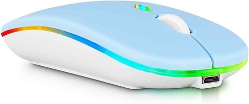 UrbanX Bluetooth Rechargeable Mouse for EliteBook 840 G3 Laptop Bluetooth Wireless Mouse Designed for Laptop/PC/Mac/iPad pro/Computer/Tablet/Android RGB LED Titanium in Saudi Arabia