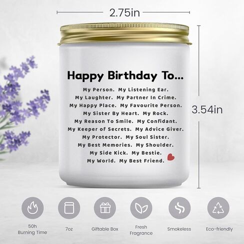 Jonico Birthday Gifts for Women - Friendship Best Friend Birthday Gifts for Women Bestie BFF, Lavender Candle in Saudi Arabia