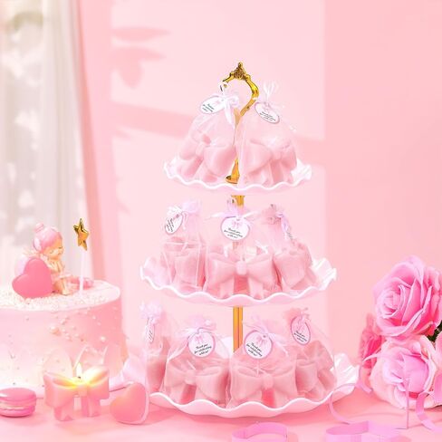 Pink 24 Sets Pink Bow Baby Shower Favors Cute Candles Birthday Party Decorations for Guests Girl Boy Gender Reveal Engagement Party Gifts in Saudi Arabia