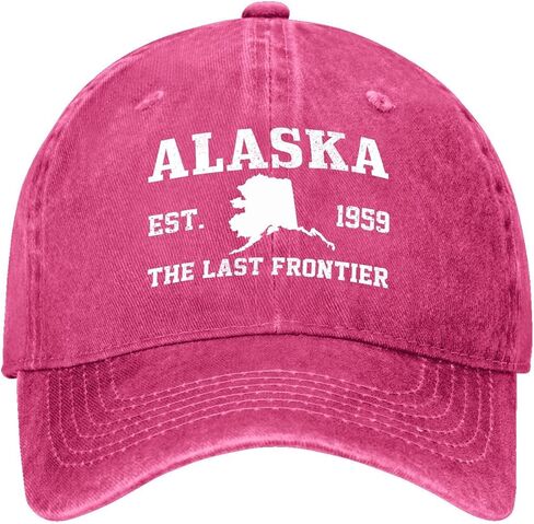 Alaska Est. 1959 Hat for Men Stylish Washed Distressed Baseball Cap in Saudi Arabia