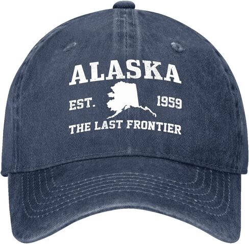 Alaska Est. 1959 Hat for Men Stylish Washed Distressed Baseball Cap in Saudi Arabia