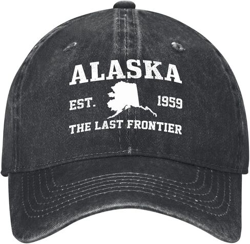 Alaska Est. 1959 Hat for Men Stylish Washed Distressed Baseball Cap in Saudi Arabia