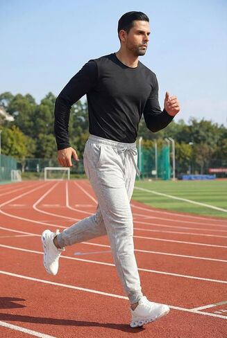 Fleece Mens Joggers Drawstring Waist Sweatpants Workouts Lounge Track Sweat Pants with Pockets 3 Packs in Saudi Arabia