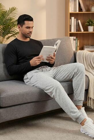 Fleece Mens Joggers Drawstring Waist Sweatpants Workouts Lounge Track Sweat Pants with Pockets 3 Packs in Saudi Arabia