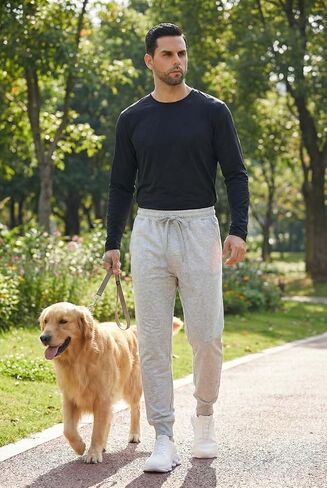 Fleece Mens Joggers Drawstring Waist Sweatpants Workouts Lounge Track Sweat Pants with Pockets 3 Packs in Saudi Arabia