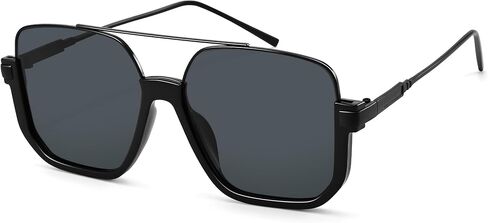 COASION Oversized Amber Tinted Sunglasses for Women Y2K Semi Rimless Pilot Style Square 70s Trendy Shades in Saudi Arabia