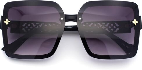 SA106 Womens Rimless Rectangular Butterfly Chic Plastic Floral Diecut Arm Sunglasses in Saudi Arabia