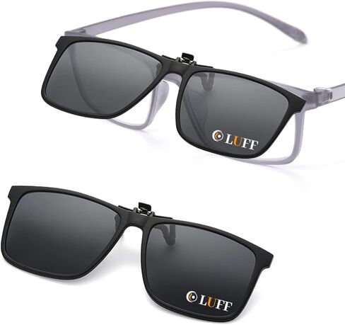 LUFF Polarized/Night Vision Clip on Sunglasses/Myopia Glasses for Driving Black-Yellow in Kuwait