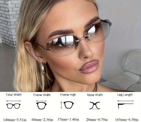 Women'S Retro Futuristic Frameless Oval Sunglasses - Lightweight Polycarbonate Lens Fashion Sunglasses in Saudi Arabia