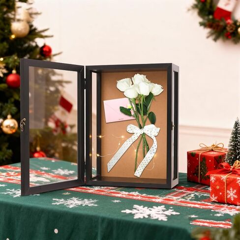 Acrylic 11x15 Inch Deep Shadow Box Frame Wall Mounted,Depth 5 Inch Display Case,Three-Sided Premium Clear Acrylic Viewing Panels,Include a Warm LED Light Strip Black in Saudi Arabia