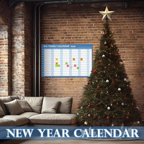 417 Pcs Calendar Dry Erase Door Planner with 12 Month Door Calendar 24 * 36 Jan 2026 - Dec 2026 Laminated Family Yearly Includes 400 Color Label(Year) in Saudi Arabia