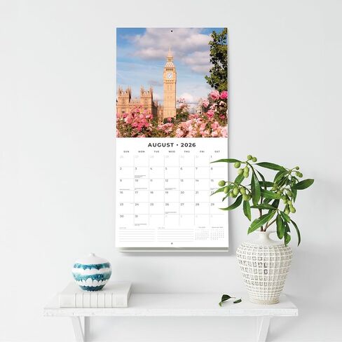 Red Robin 2026 London Monthly Wall Calendar | 12" x 24" Open | Premium Thick & Sturdy Paper | Hangable 12 Month Calendar | Lined Notes & To Do Area | Vivid Images | Plastic Free in Saudi Arabia