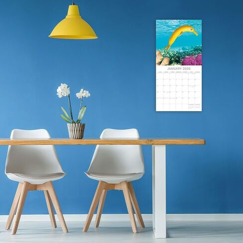 التقويم المربع لمدة 16 شهرًا من The Gifted Stationery - موضوع المأكولات البحرية ومخطط 2026 مع 180 ملصق تذكير - تقويم حائط معلق 2026-12 × 12 بوصة مطوي in Saudi Arabia