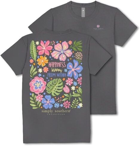 Simply Southern Happiness Blooms from Within - Flowers - Adult T-Shirt in Saudi Arabia