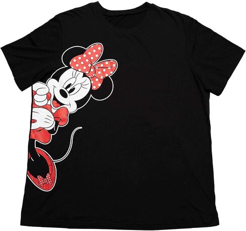 Disney Women's Plus Size T-Shirt, Minnie Mouse, Stretch Black Tee Shirt, Cute Summer Graphic Top, Disneyland Travel Shirt in Kuwait