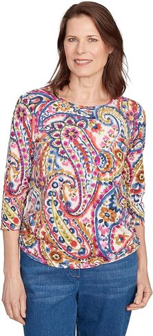 Paisley Three Quarter Sleeve Top in Saudi Arabia