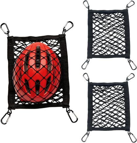 2 Set Helmet Holder for Sport Backpack, Backpack Helmet Attachment, 4 Sides Elastic Bands with 4 Carabiners Attaching to Backpack to Carry Bike/Ski/Motorcycle Helmet and Accessories in Saudi Arabia