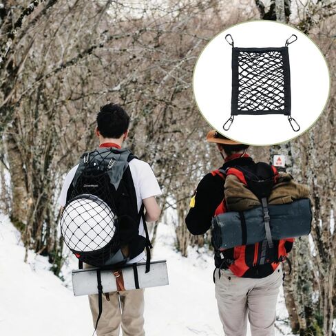 2 Set Helmet Holder for Sport Backpack, Backpack Helmet Attachment, 4 Sides Elastic Bands with 4 Carabiners Attaching to Backpack to Carry Bike/Ski/Motorcycle Helmet and Accessories in Saudi Arabia