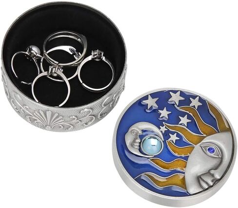 Celestial Decor Storage Box, 24x1.4in Stars and Moon Decor Box, Vintage Round Jewelry Box for Store Rings Necklaces in Saudi Arabia
