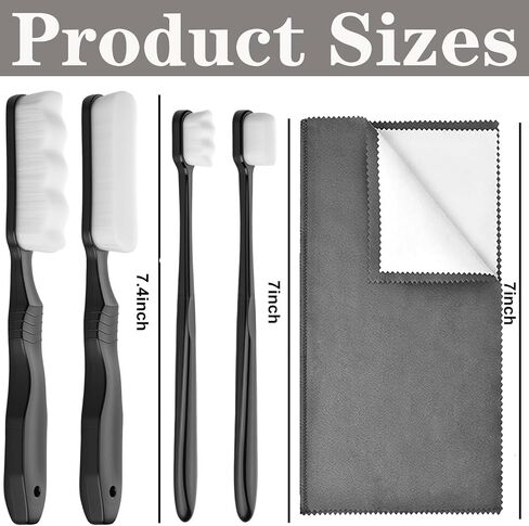 7Pcs Silver Cleaning Kit，with 4Pcs Ultra-Soft Brushes & 2Pcs Polish Cloths & 1Pcs Silver Polish Sticks - Tarnish Removal for Antique Jewelry, Sterling Silverware, Cutlery & Plateware - Safe for Gold, Diamonds, Platinum, Gemstones and Coins in Saudi Arabia