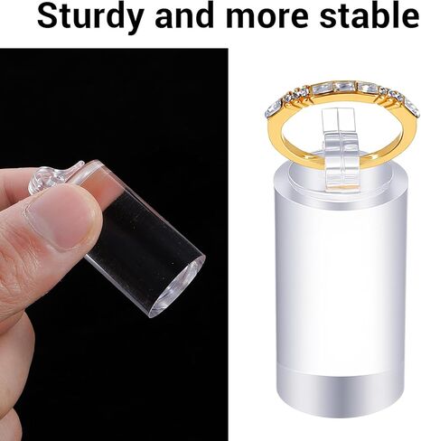 5 Pack Clear Ring Display Stand, Acrylic Ring Display Holder, Cylinder Jewelry Stand Organizer for Wedding Engagement Rings, Sturdy Solid Showcase for Photography Boutique Cosmetic Crafts in Kuwait