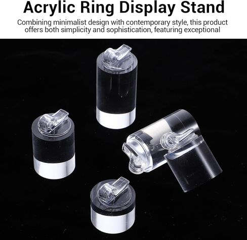 5 Pack Clear Ring Display Stand, Acrylic Ring Display Holder, Cylinder Jewelry Stand Organizer for Wedding Engagement Rings, Sturdy Solid Showcase for Photography Boutique Cosmetic Crafts in Kuwait
