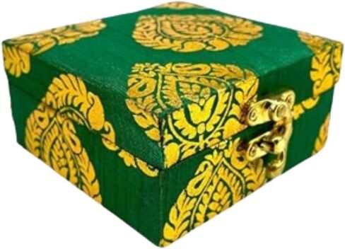 LOVENSPIRE 4 Piece Small Gift Box with Gota Patti Work Brocade Shagun Jewelry Box Indian Traditional Wedding Sweet Box Designer Fabric Box for Housewarmings, Christmas, Return Gift in Kuwait