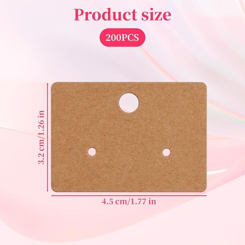 200 Pcs Earring Display Cards - 4.5X3.2cm Kraft Paper Earring Cards Holder Tags Hanging Earrings Card for Earrings Jewelry Display Ear Studs in Kuwait