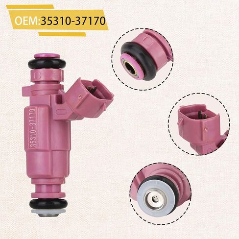 2006-2011 G4-Motor 1.6L Fuel Injectors,Compatible with/Hyundai 1.6 Accent 2006-2011,Compatible with/Kia Rio Rio5 |4 Holes| |Set of 4| |OE#35310-37170| in Kuwait