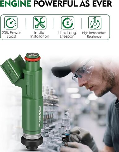232500D040 Fuel Injectors Fit for:-Toyota 2000-2004 Corolla, 2003-2006 Matrix, 2000-2005 Celica for:-Chevy 2000-2002 Prizm for:-Pontiac 2003-2004 1.8L L4 Vibe OE# FJ415, 2325022040 (Set of 4) in Saudi Arabia