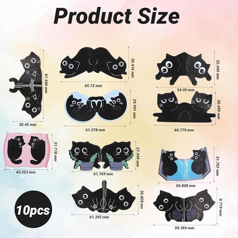 10 Pcs Magnet Bookmarks Cute Cat Book Markers Clips Black Cats Magnet Bookmark Kawaii Cat Page Markers School Office Reading Accessories for Women Teachers Students Book Lover Gifts in Saudi Arabia