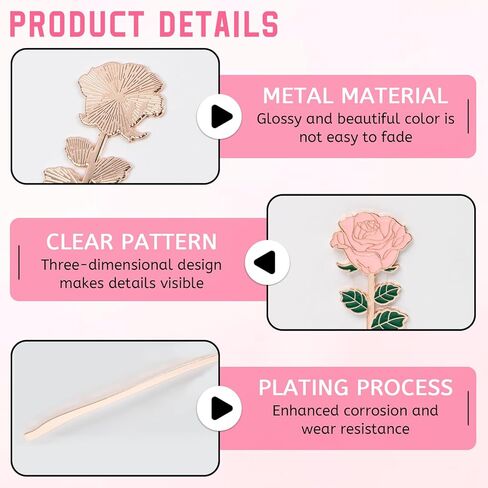 4 PCS Rose Bookmark Gift, Metal Book Page Holder for Reading Lovers, Cute Bookmarks for Mother's Day, Valentine's Day, Teacher's Day, Thanksgiving, Birthday Gift (Multicolor) in Kuwait