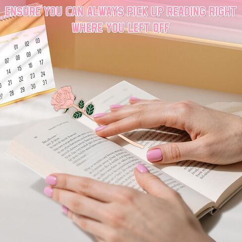 4 PCS Rose Bookmark Gift, Metal Book Page Holder for Reading Lovers, Cute Bookmarks for Mother's Day, Valentine's Day, Teacher's Day, Thanksgiving, Birthday Gift (Multicolor) in Kuwait