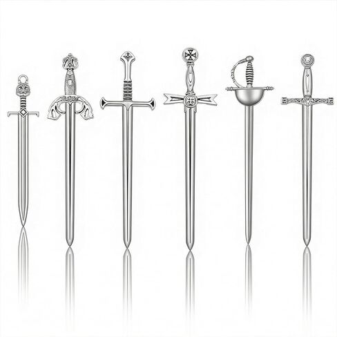 6 قطع من سبائك الزنك سيوف صغيرة لوازم حرفية سيوف فضية عتيقة سكين المرجعية دلايات لصنع المجوهرات سيوف معدنية صغيرة سحر للرجال سيوف صغيرة عتيقة سحر سكين المرجعية in Kuwait