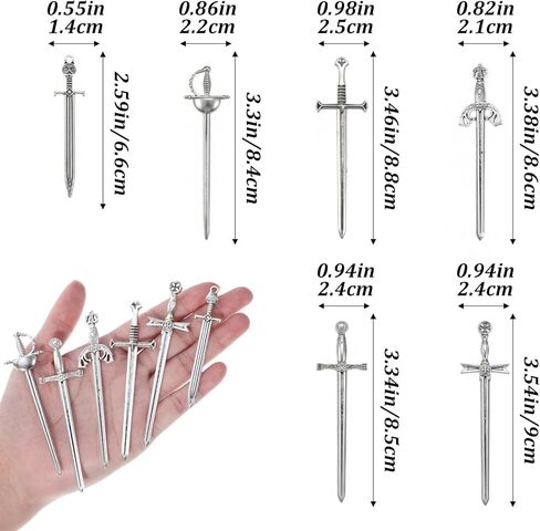 6 قطع من سبائك الزنك سيوف صغيرة لوازم حرفية سيوف فضية عتيقة سكين المرجعية دلايات لصنع المجوهرات سيوف معدنية صغيرة سحر للرجال سيوف صغيرة عتيقة سحر سكين المرجعية in Kuwait