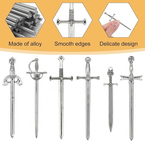 6 قطع من سبائك الزنك سيوف صغيرة لوازم حرفية سيوف فضية عتيقة سكين المرجعية دلايات لصنع المجوهرات سيوف معدنية صغيرة سحر للرجال سيوف صغيرة عتيقة سحر سكين المرجعية in Kuwait