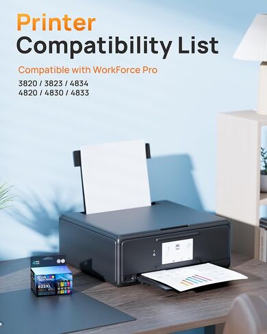 حزمة كومبو من خراطيش الحبر E-Z Ink 822XL بديل مُعاد تصنيعه لخراطيش حبر Epson 822XL 822XL لحبر الطابعات Workforce Pro WF-3820 WF-3823 WF-4820 WF-4830 WF-4833 WF-4834 (4 عبوات) in Saudi Arabia
