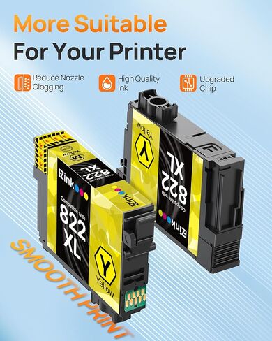 حزمة كومبو من خراطيش الحبر E-Z Ink 822XL بديل مُعاد تصنيعه لخراطيش حبر Epson 822XL 822XL لحبر الطابعات Workforce Pro WF-3820 WF-3823 WF-4820 WF-4830 WF-4833 WF-4834 (4 عبوات) in Saudi Arabia