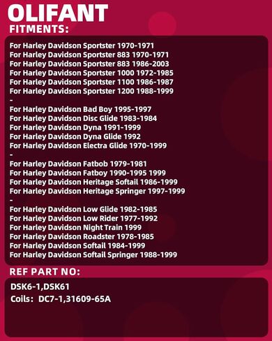 DSK6-1 Electronic Ignition System & 5 OHM Ignition Coil For Harley Davidson Dual Fire 1970-2003 Carburetor Models Replace DC7-1 in Saudi Arabia