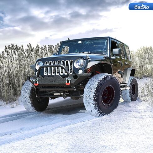 OEDRO Front Bumper Compatible for 2007-2018 Wrangler JK & Unlimited with Winch Plate Mounting & Fog Lights Hole, Upgraded Textured Black Rock Crawler Off Road in Saudi Arabia