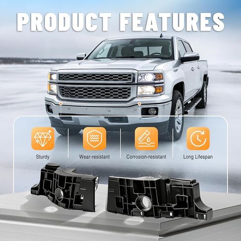 KUAFU Front Bumper Bracket Compatible with 2014-2015 Chevy Chevrolet Silverado 1500 Replace for 23201882 23201881 GM1033118 GM1032118 Bumper Retainer Bracket Plastic(POM) Unfinished Black Left + Right in Saudi Arabia