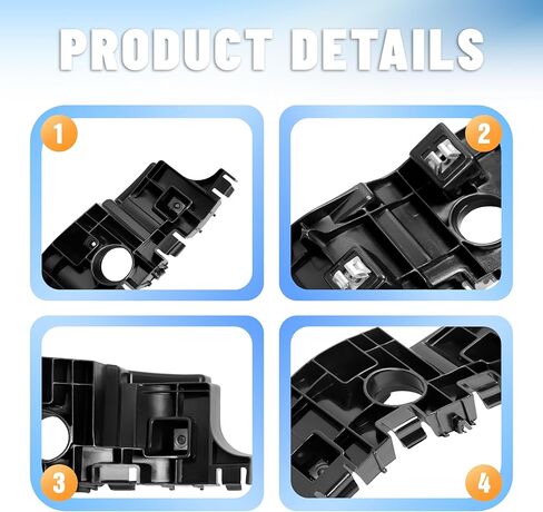 KUAFU Front Bumper Bracket Compatible with 2014-2015 Chevy Chevrolet Silverado 1500 Replace for 23201882 23201881 GM1033118 GM1032118 Bumper Retainer Bracket Plastic(POM) Unfinished Black Left + Right in Saudi Arabia