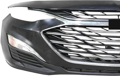 Front Bumper Cover Kit Compatible with 2019 2020 2021 2022 2023 2024 Chevy Malibu L, LS, LT, RS Sedan 1.5L W/Upper Grille Lower Grill & Fog Lights - No Fold Shipping in Kuwait