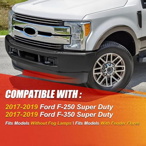 شريط وجه المصد الأمامي مطلي باللون الأسود متوافق مع 2017 2018 2019 Ford F-250 F-350 Super Duty، نوع سبليت in Saudi Arabia