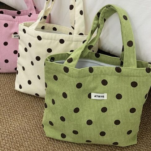 Cute Spot Print Tote Bag Versatile Lightweight Reusable Shoulder Bag for Daily Work Shopping Casual Outfits in Saudi Arabia